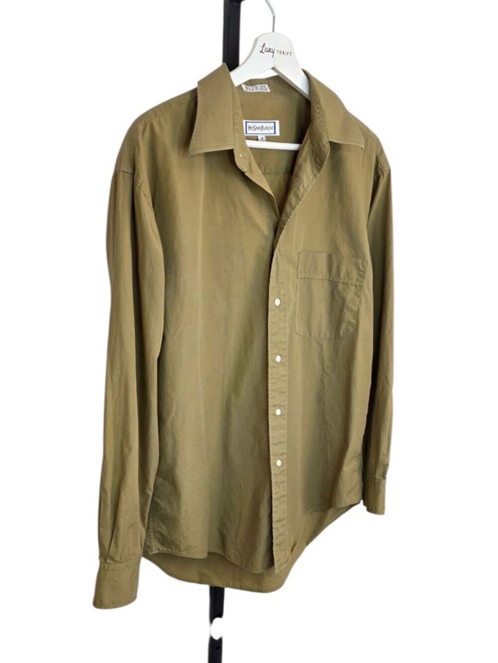 Yves Saint Laurent Men's Cotton Button Up Long Sleeve Shirt, Size 16 32/33 - Picture 8 of 8